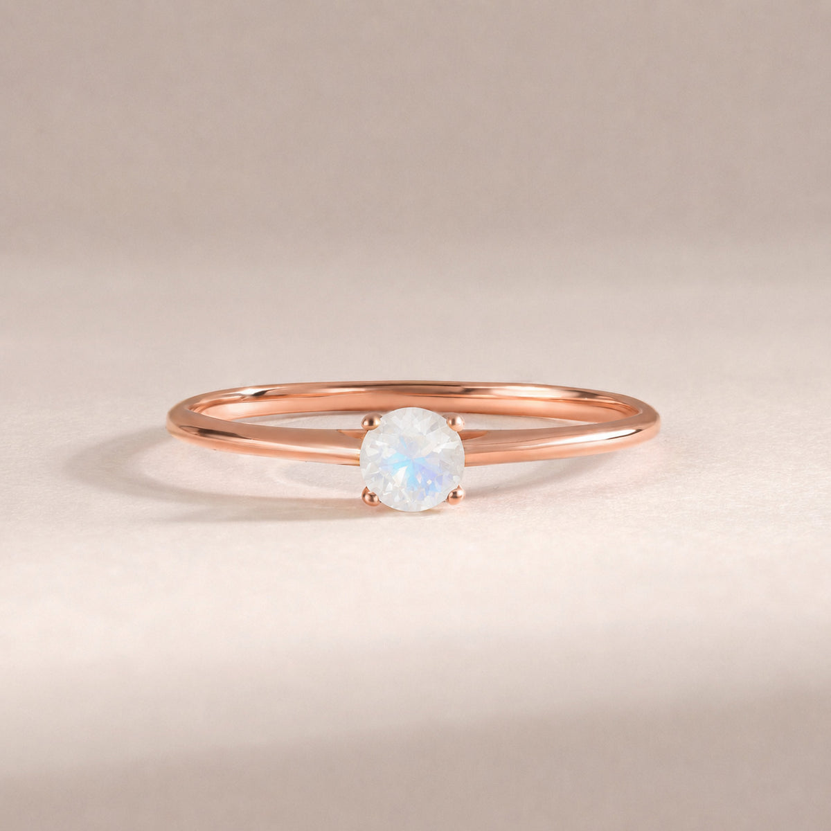 Liora Rose Gold Moonstone Solitaire Ring