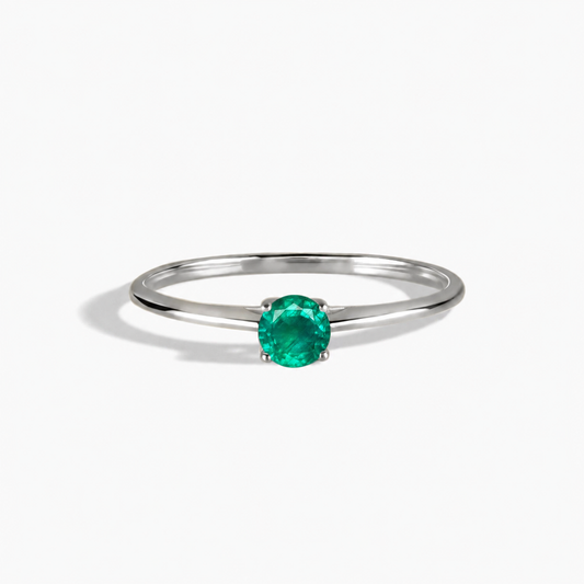 Liora White Gold Emerald Solitaire Ring
