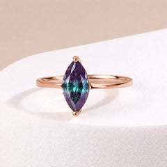 Nyra Rose Gold Alexandrite Marquise Solitaire Ring