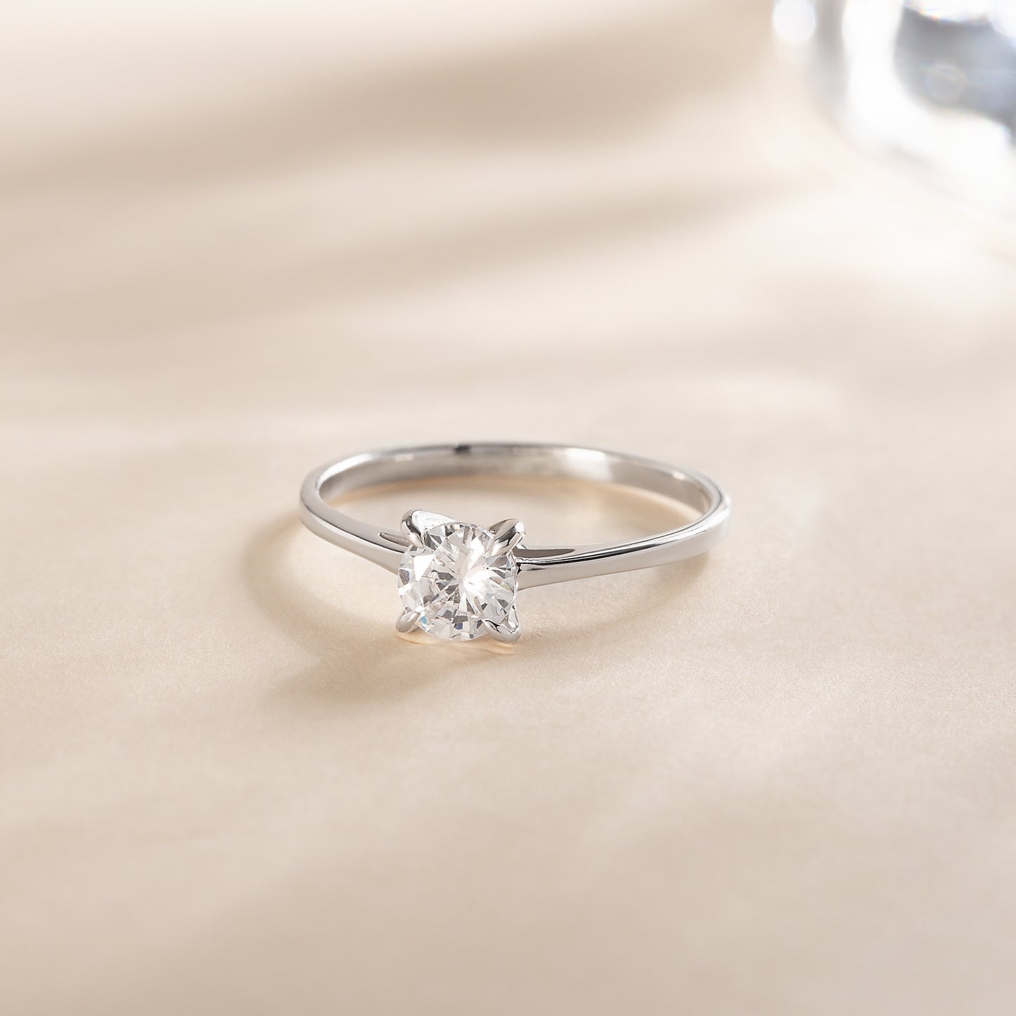 Dainty Minimalist 925 Sterling Silver Solitaire CZ Promise Ring for Her