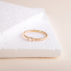 Dainty 18k Yellow Gold Vermeil Silver 3 Stone Oval CZ Promise Ring for Her