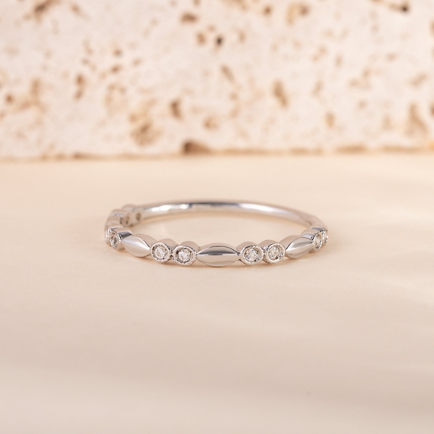 Women Minimalist Delicate 925 Sterling Silver CZ Promise Ring or Stacking Ring