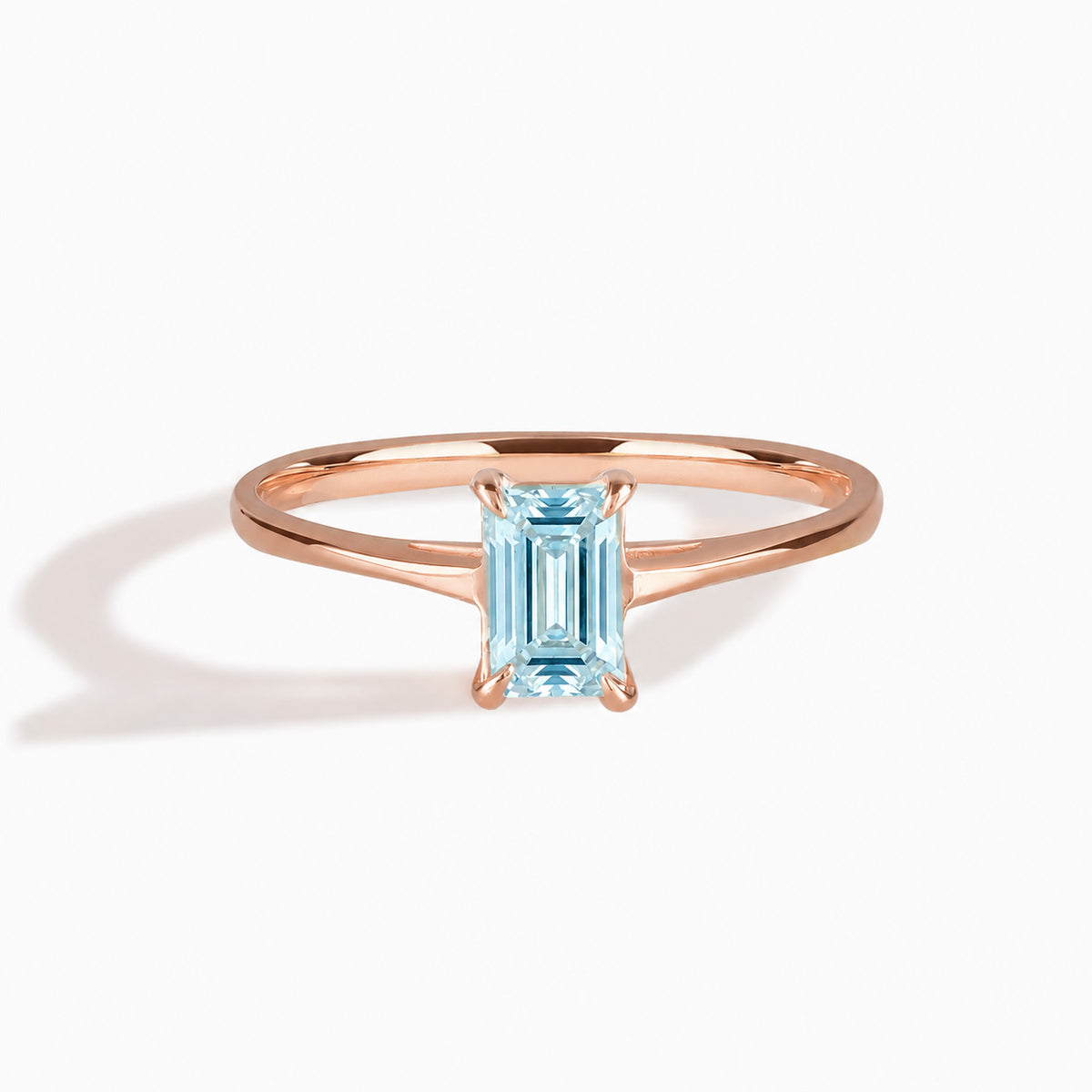 Solene Rose Gold Aquamarine Solitaire Ring