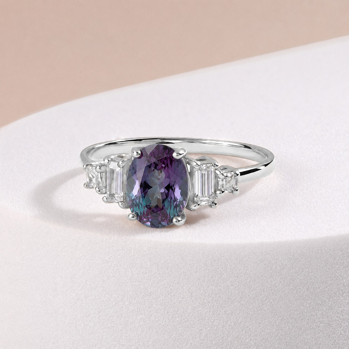 Marielle White Gold Alexandrite Diamond Ring