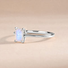 Solene White Gold Moonstone Solitaire Ring
