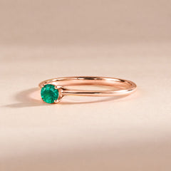 Liora Rose Gold Emerald Solitaire Ring