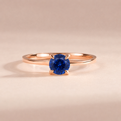 Elira Rose Gold Sapphire Round Solitaire Ring
