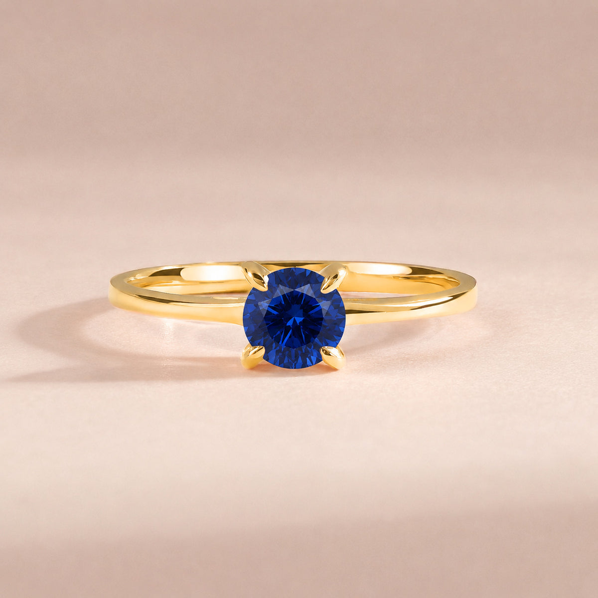 Elira Yellow Gold Sapphire Round Solitaire Ring