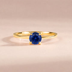Elira Yellow Gold Sapphire Round Solitaire Ring