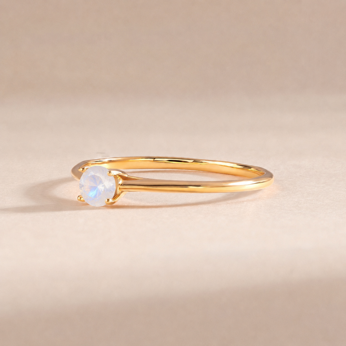 Liora Yellow Gold Moonstone Solitaire Ring