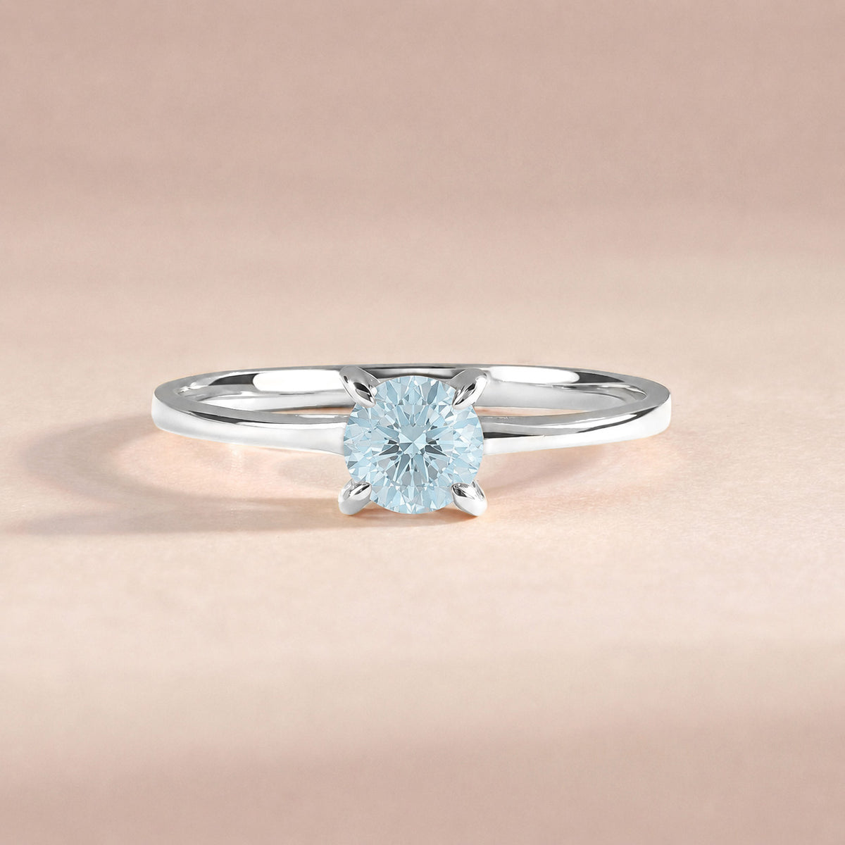 Elira White Gold Aquamarine Round Solitaire Ring