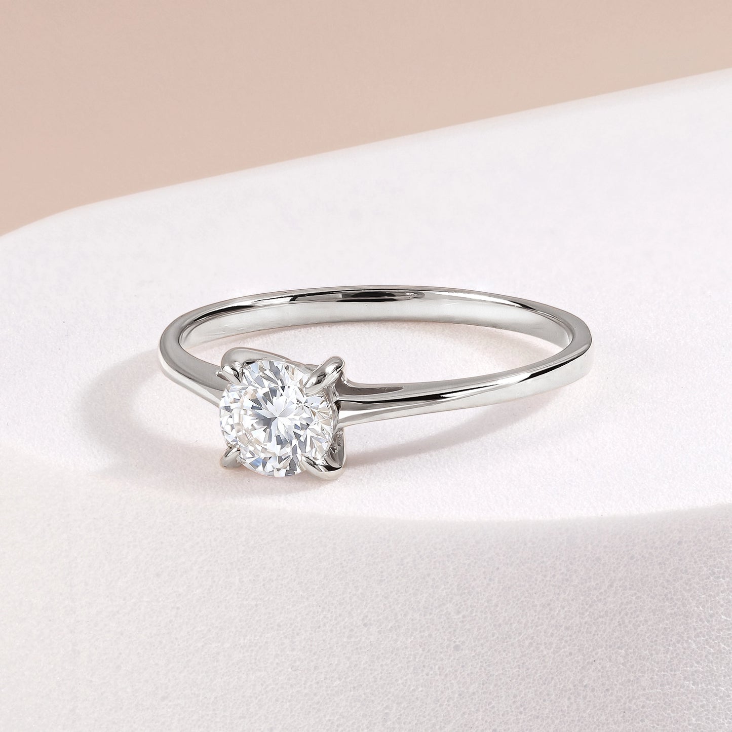 Dainty Minimalist 925 Sterling Silver Solitaire CZ Promise Ring for Her