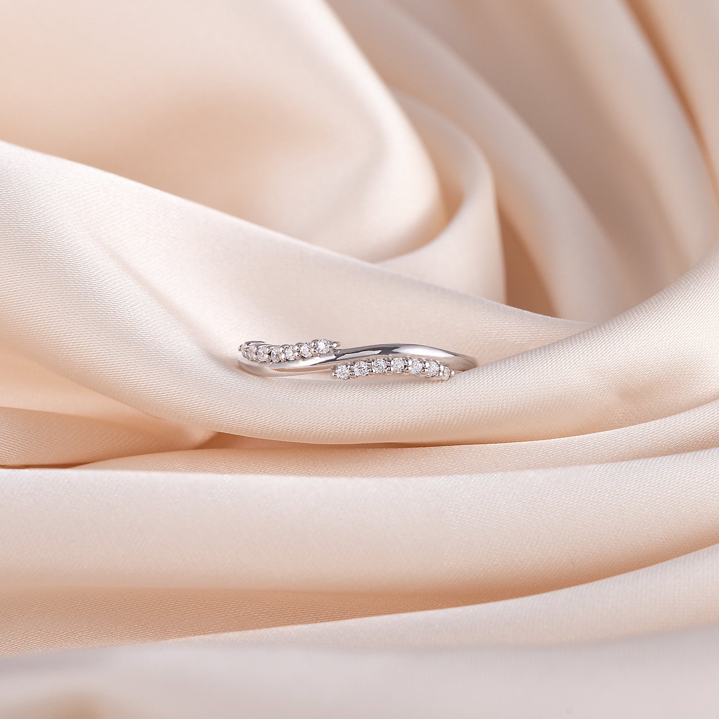 Women Dainty & Elegant 925 Sterling Silver CZ Wedding Band or Stacking Ring