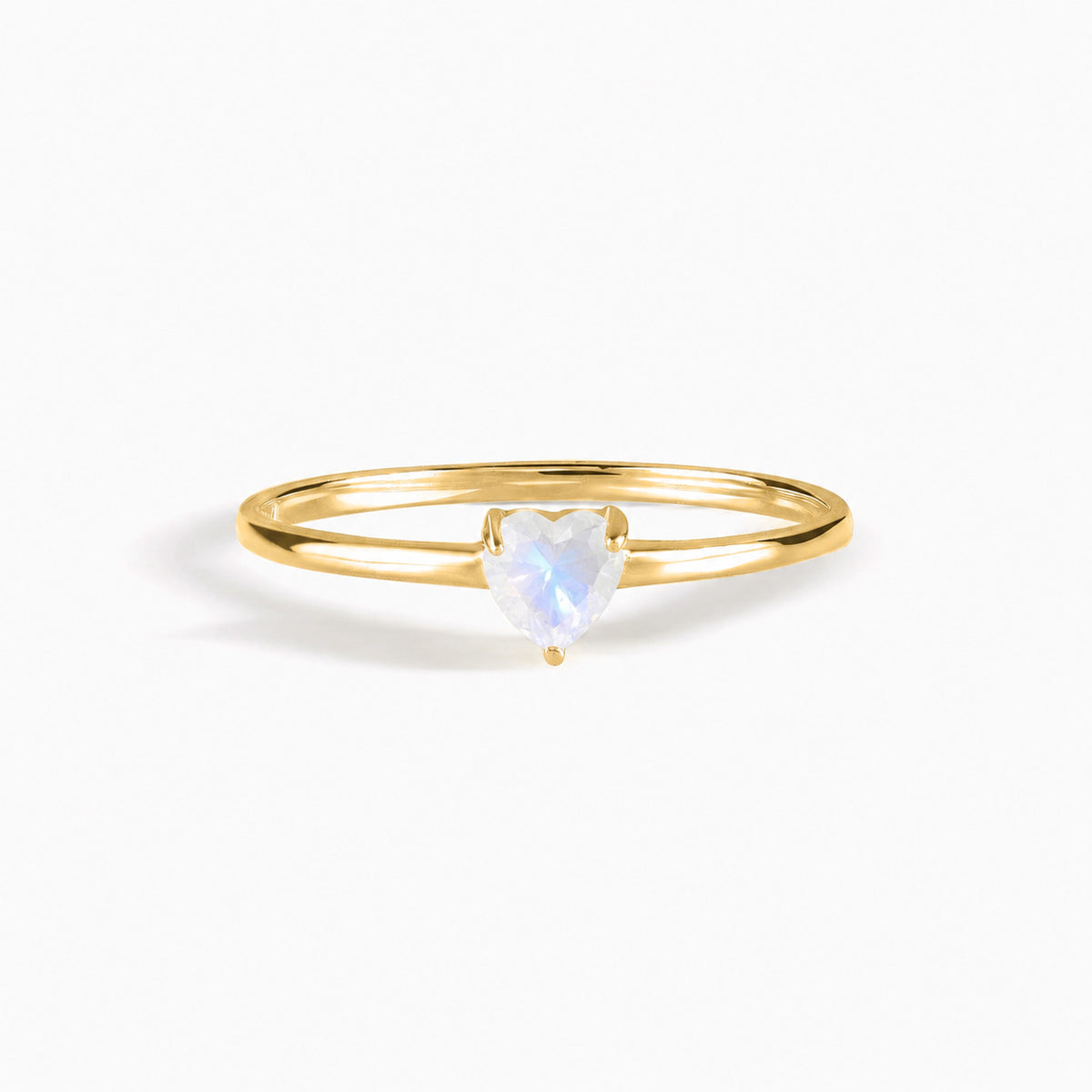 Evania Yellow Gold Moonstone Heart Ring