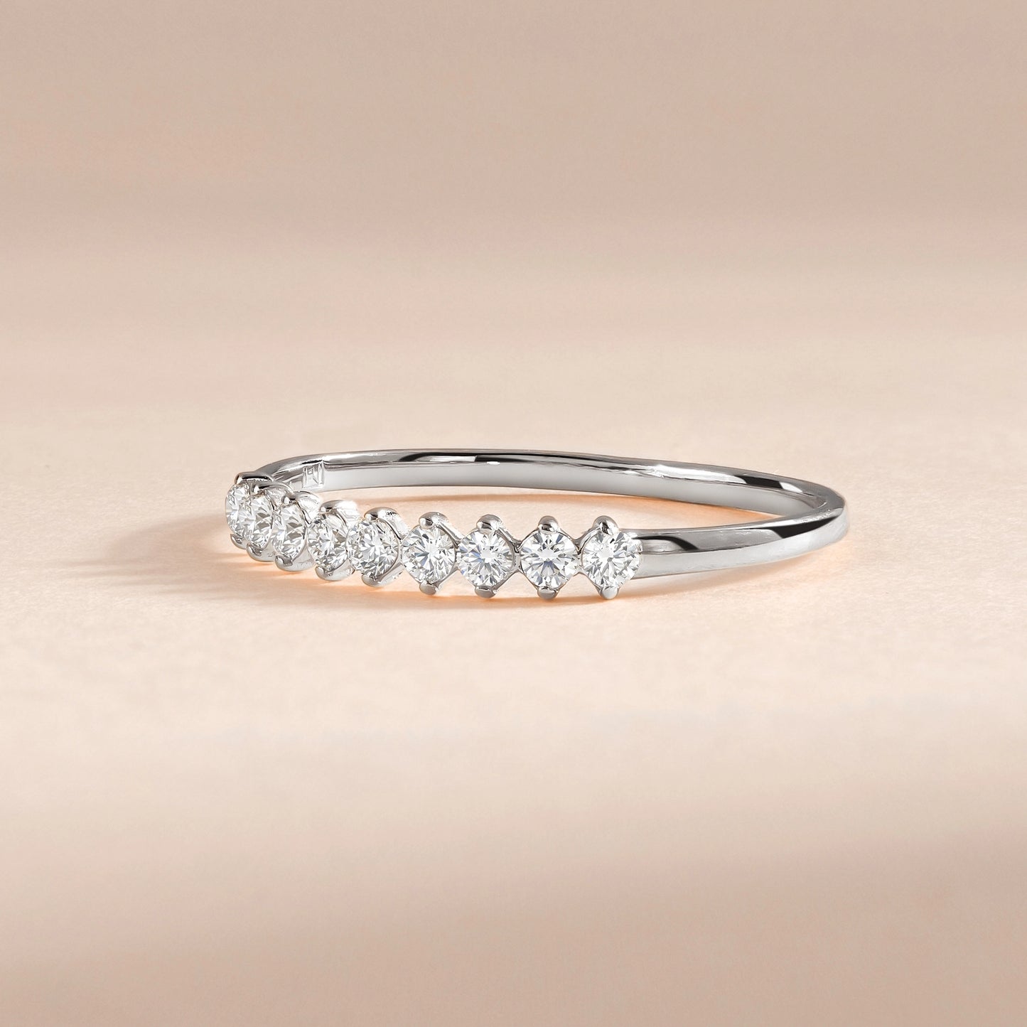 Minimalist Dainty 925 Sterling Silver Half Eternity CZ Stacking Ring for Her