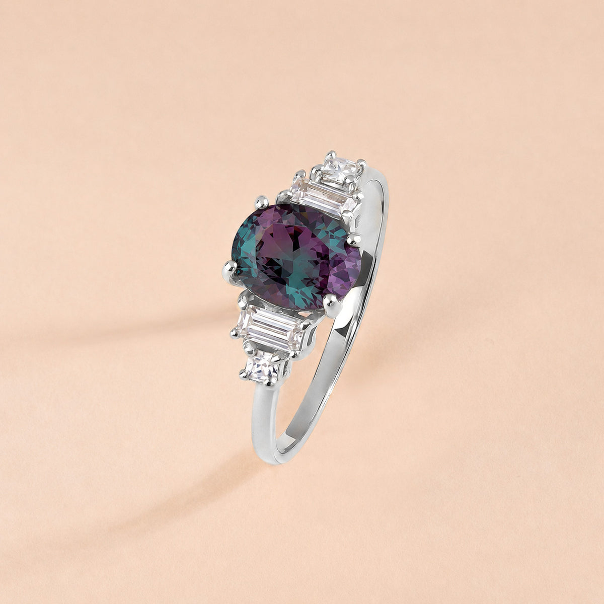 Marielle White Gold Alexandrite Diamond Ring