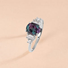 Marielle White Gold Alexandrite Diamond Ring
