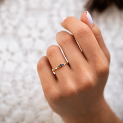 Sylvie Yellow Gold Blue Sapphire Celtic Ring