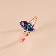 Nyra Rose Gold Alexandrite Marquise Solitaire Ring