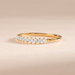 Delicate Cubic Zirconia 18k Yellow Gold Vermeil Wedding Band for Her