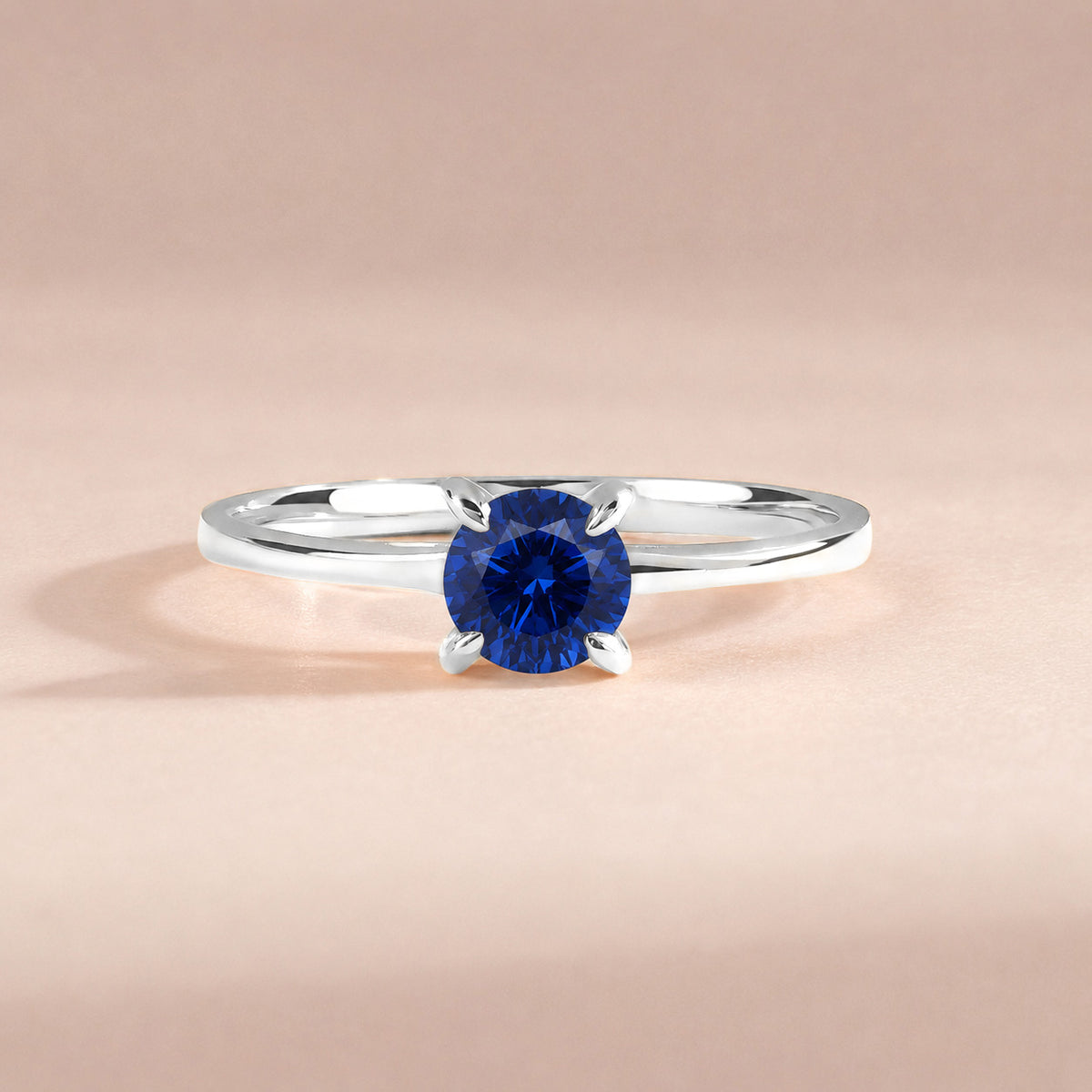 Elira White Gold Sapphire Round Solitaire Ring