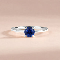 Elira White Gold Sapphire Round Solitaire Ring