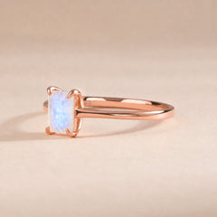 Solene Rose Gold Moonstone Solitaire Ring