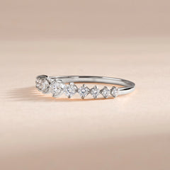 Women Dainty 925 Sterling Silver CZ Wedding Band