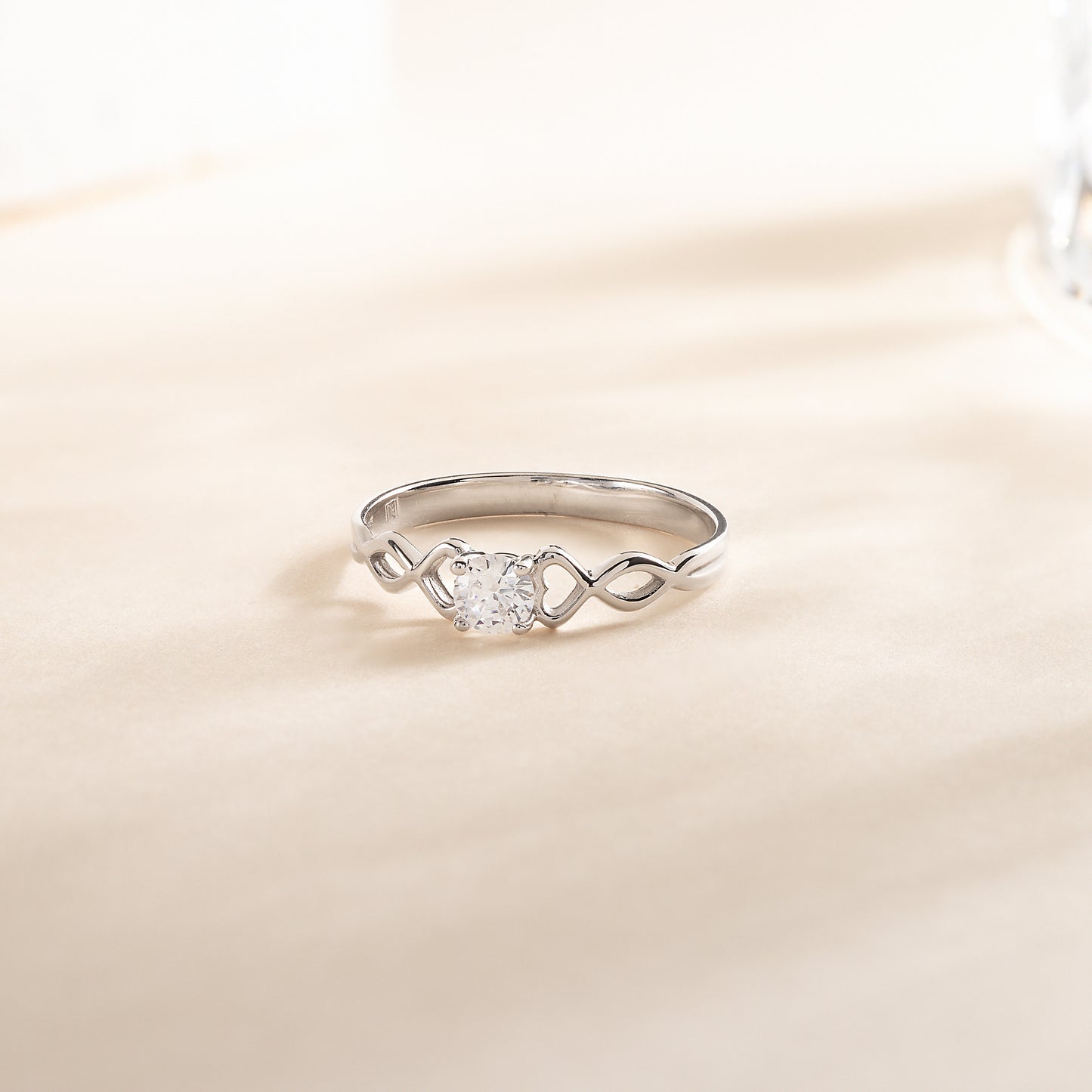 Dainty Minimalist 925 Sterling Silver Solitaire CZ Heart Promise Ring for Her