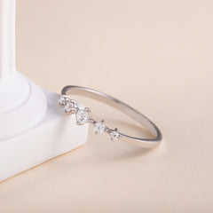 Dainty Minimalist 925 Sterling Silver CZ Promise Ring for Her