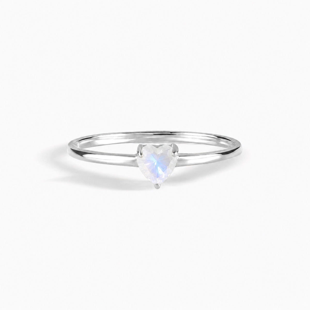 Evania White Gold Moonstone Heart Ring
