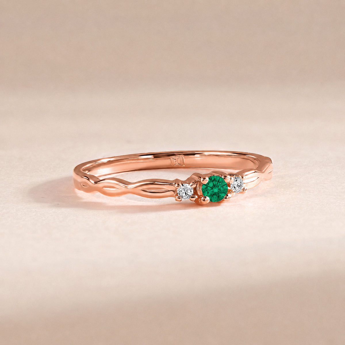 Sylvie Rose Gold Emerald Celtic Ring