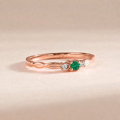 Sylvie Rose Gold Emerald Celtic Ring