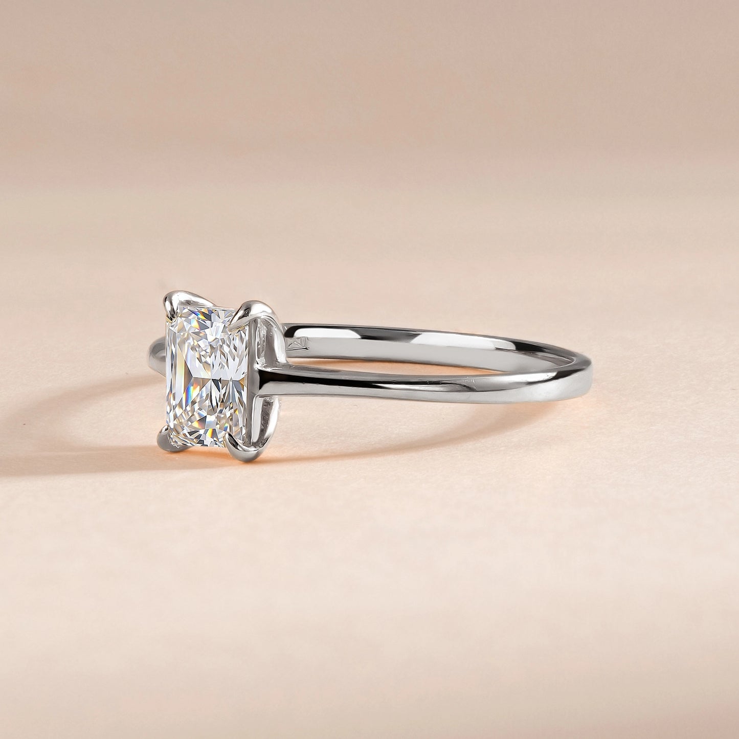 Dainty Minimalist 925 Sterling Silver Baguette Cubic Zirconia Solitaire Engagement Ring for Her