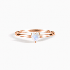 Evania Rose Gold Moonstone Heart Ring