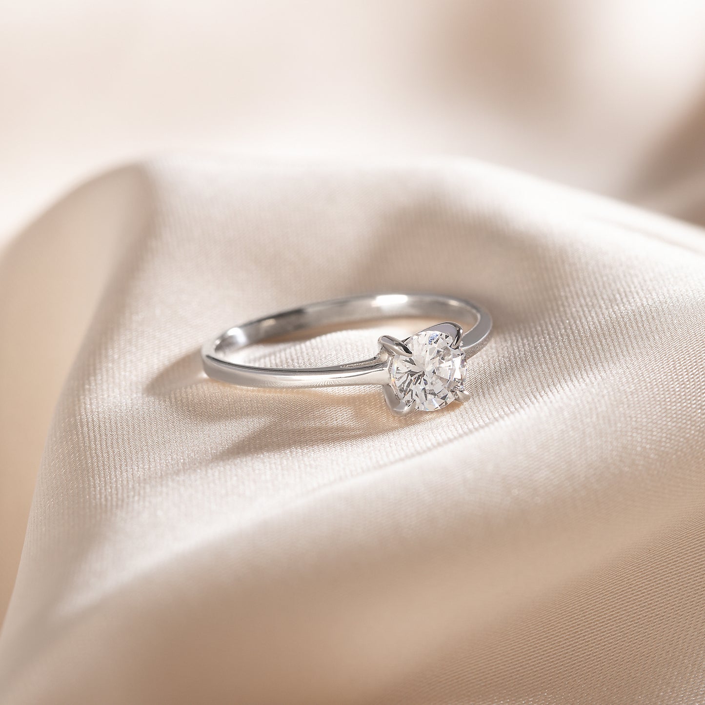 Dainty Minimalist 925 Sterling Silver Solitaire CZ Promise Ring for Her