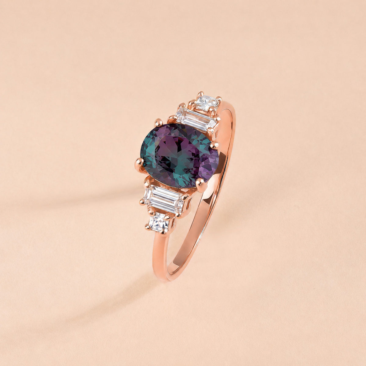 Marielle Rose Gold Alexandrite Diamond Ring