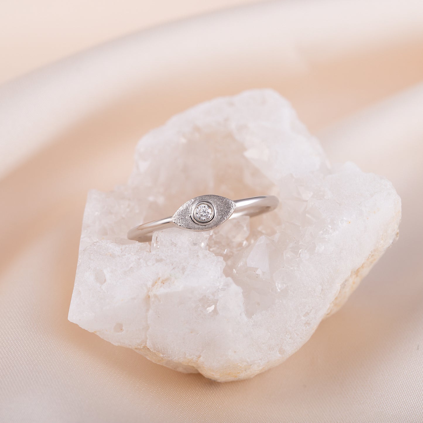 Dainty Minimalist 925 Sterling Silver Solitaire Bezel Set CZ Promise Ring for Her