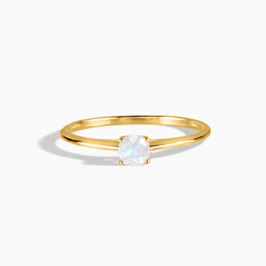 Liora Yellow Gold Moonstone Solitaire Ring