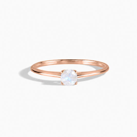 Liora Rose Gold Moonstone Solitaire Ring
