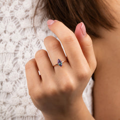 Nyra Rose Gold Alexandrite Marquise Solitaire Ring
