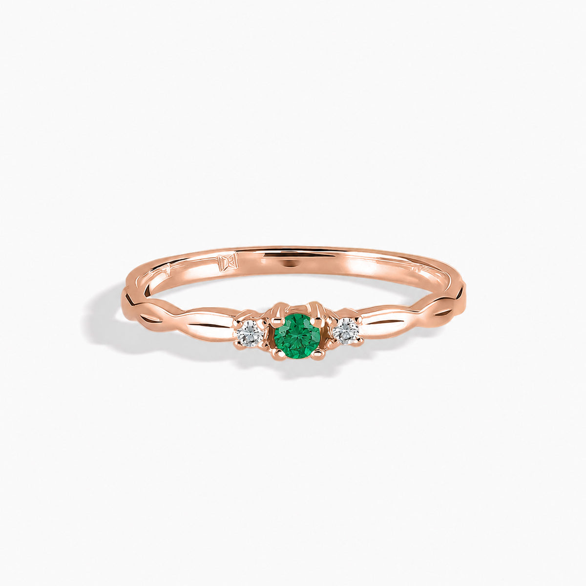 Sylvie Rose Gold Emerald Celtic Ring