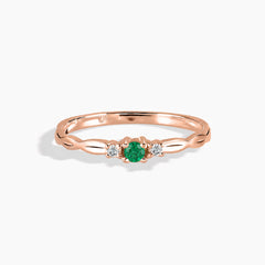Sylvie Rose Gold Emerald Celtic Ring