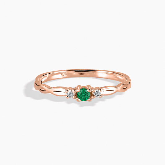 Sylvie Rose Gold Emerald Celtic Ring