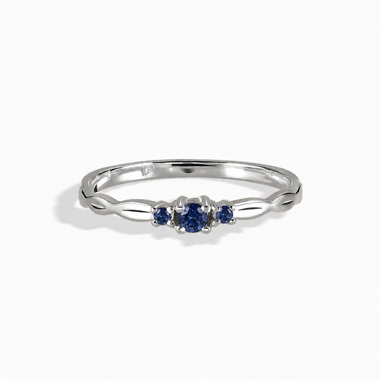 Sylvie White Gold Blue Sapphire Celtic Ring