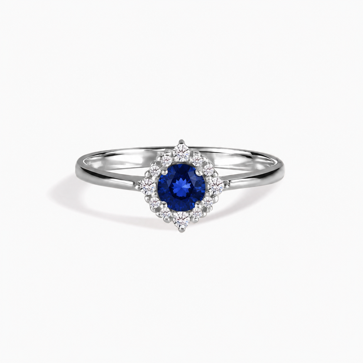 Celeste White Gold Sapphire Halo Ring