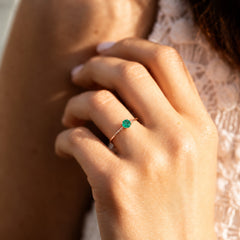 Liora Rose Gold Emerald Solitaire Ring