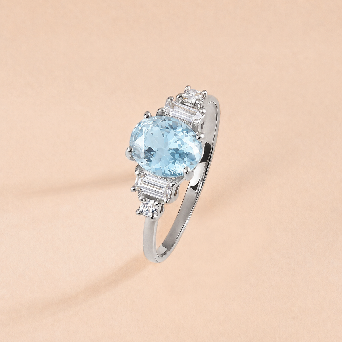 Mirelle White Gold Aquamarine Engagement Ring