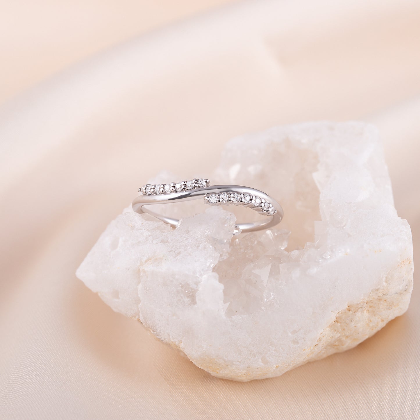 Women Dainty & Elegant 925 Sterling Silver CZ Wedding Band or Stacking Ring