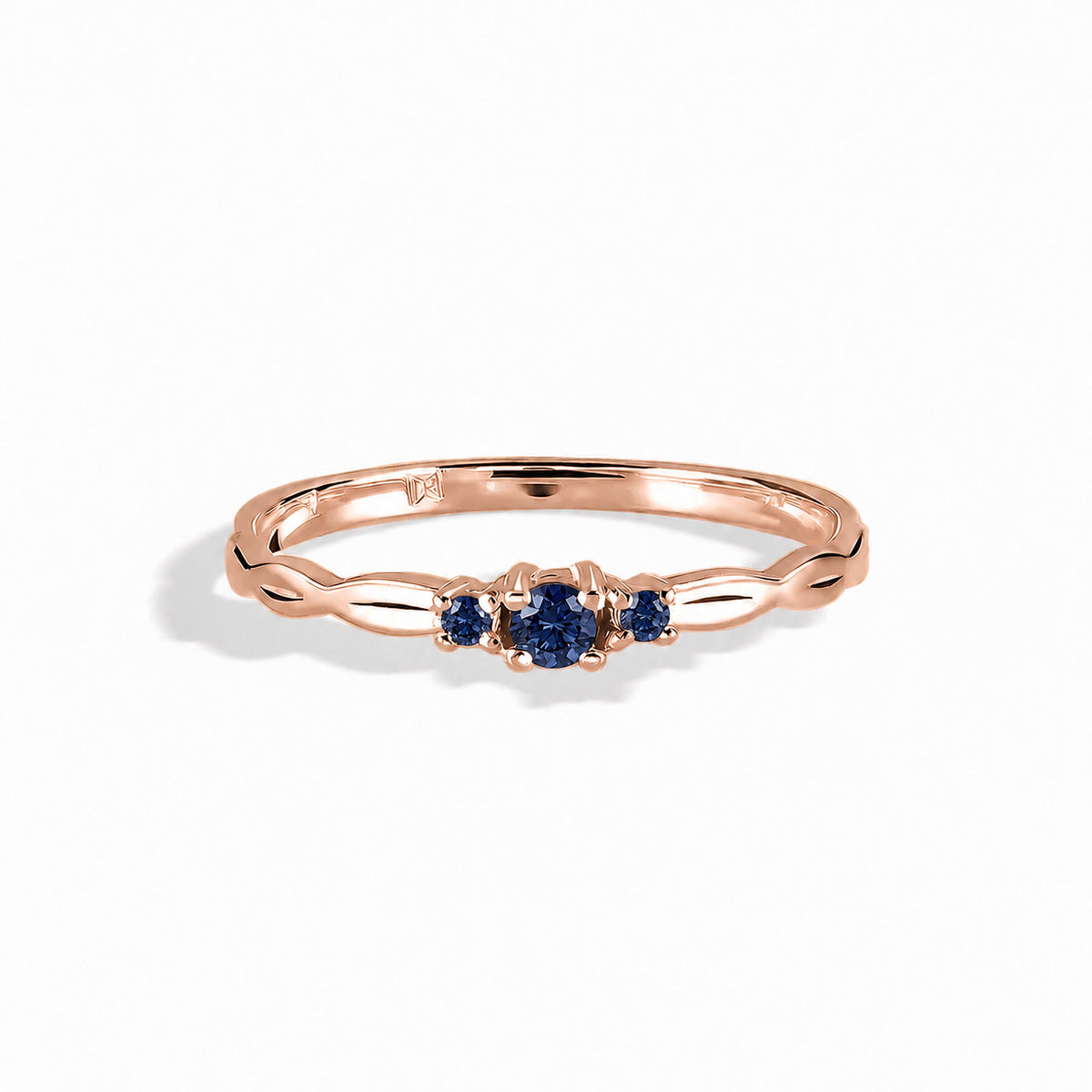 Sylvie Rose Gold Blue Sapphire Celtic Ring